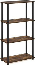 Furinno Turn-N-Tube Storage Shelves, 4-Tier Toolless Book Shelf, Corner Shelf - Image 7