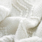 BOURINA Off White Throw Blanket 50 x90 Inches Throw Textured Solid Soft Sofa - Image 5