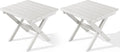 SERWALL Folding Outdoor Side Table Set of 2, Portable Adirondack Side Table by SERWALL
