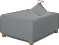 NeColorLife Square Ottoman Cover Jacquard Fabric Thick Stretchable Slipcover by NeColorLife