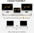 TAVR Furniture Dual Monitor Stand Riser, Computer Monitor Stands - Image 4