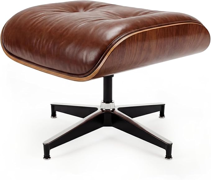 Top Grain Leather, Mid Century Chaise Lounge Chair and Ottoman, Reading Chair - Image 9