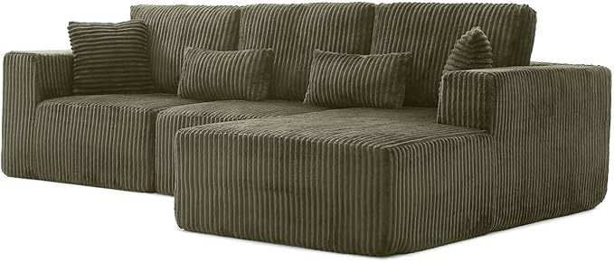 110" Cloud Sectional Couch, Modular Sectional Sofa - Image 8