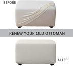 Super Stretch Ottoman Cover- Soft Form Fit Ottoman Cover Rectangular Ottoman - Image 4