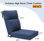 Unimatta Sunbrella Outdoor High Back Chair Cushion Seat Pads, 44 x 21 Inch - Image 6