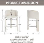 HNY Modern Counter Height Bar Stools, 26”H Barrel Counter Stools - Image 2