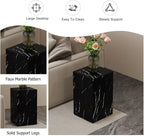 End Table, Side Table Living Room Table, Faux Marble Sofa Couch Bedside - Image 4