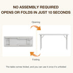 TEMI Long Computer Desk Folding Table - Image 4