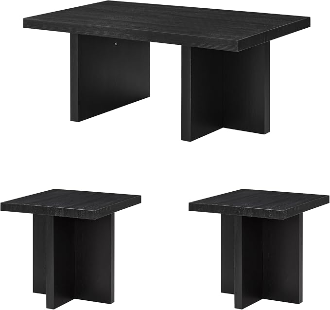 Roundhill Furniture Mchome 3-Piece Coffee Table Set, Coffee Table and Two End - Image 15