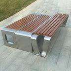 LITFAD Outdoor Indoor Bench Stainless Steel Metal Park Bench - Image 4