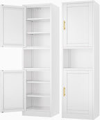 Ckzbx Tall Narrow Storage Cabinet 66.93" H Tall Bathroom Cabinets Metal Pantry by Ckzbx