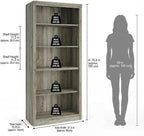 GarveeHome 71 in Tall Bookcase, Wooden Bookshelf - Image 2