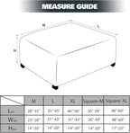 NeColorLife Rectangle Ottoman Cover Jacquard Fabric Slipcover Thick Stretchable - Image 4