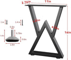 Metal Bench Legs 16 Inch Double Triangle Coffee Table Legs End Table Legs - Image 6