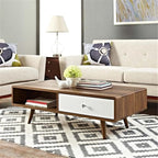 Modway Transmit Mid-Century Coffee Table, Walnut White - Image 2