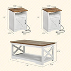 AMERLIFE 5-Piece Farmhouse Table Set Include 63" TV Stand - Image 4
