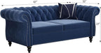 ORRD 3 Piece Living Room Set, Velvet Chesterfield Sofa Loveseat Couch Chair - Image 7