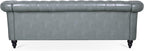 LEVNARY Chesterfield Sofa, Classic Tufted Upholstered Leather Couch, Modern 3 - Image 8