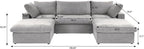 Cloud Modular Sectional Sofa Couch, 120.45" U Shaped Convertible Couches - Image 2