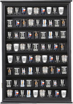 Shot Glass Storage Display Case Large Solid Wood Cabinet Rack Holder Wall by SNAIL