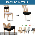 Smiry Waterproof Seat Covers for Dining Room Chairs Set of 10, Stretch Jacquard - Image 5