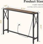 Gewudraw 41.8" Console Table, Narrow Behind The Couch Table - Image 3
