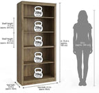 GarveeHome 71 in Tall Bookcase, Wooden Bookshelf - Image 2