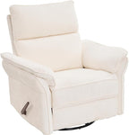 Rocking Chair Nursery with Adjustable Headrest, Manual Swivel Rocker Recliner by Rhevoy