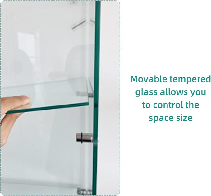 FLYMUHJIA Glass Display Corner Cabinets Storage - Image 4