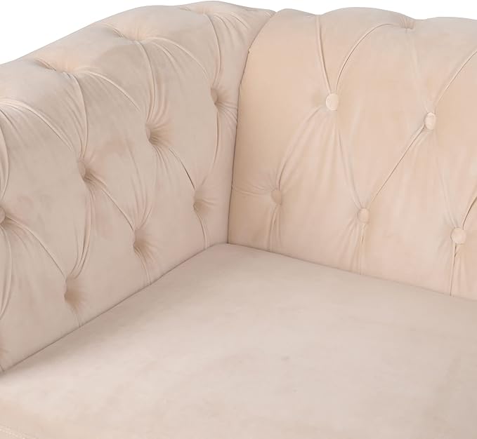 RARZOE 3 Pieces of Living Room Furniture Sofa Sets, Modern Velvet Chesterfield - Image 6