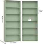 FOTOSOK 6-Tier Open Bookcase and Bookshelf Set of 2, Freestanding Display - Image 2