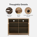 mopio Brooklyn Corner Storage Cabinet, Mid Century Modern Buffet, Entertainment - Image 4