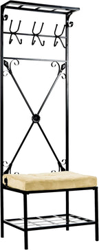 SEI Furniture - Dovanti Entryway Storage Rack & Bench Seat - Transitional Design by SEIFurniture