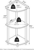 Furinno TURN-N-TUBE Corner Shelf, 3-Tier Corner Bookshelf, Display Storage - Image 2