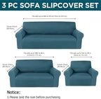 Peryiter 3 Pcs Couch and Loveseat Covers Set Sofa Cover - Image 2