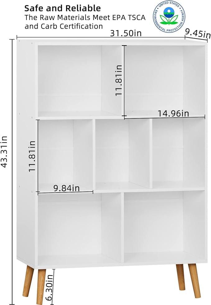 YAHARBO White Bookshelf, 3 Tier Book Shelf - Image 3
