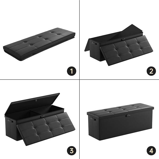 ENGPOW Storage Ottoman, Fireproof Folding Bench - Image 7