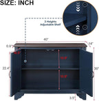 40" Solid Wood Buffet Storage Cabinet, Vintage Console Table - Image 3