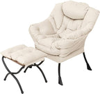 Welnow Lazy Chair with Ottoman, Modern Accent Chair with Armrests and a Side by LifeGetsBetterWithWelnow