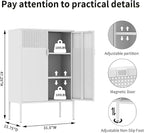 White Metal Storage Cabinet - Image 2