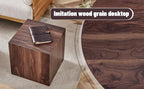 16'' Cube Coffee Table with Wood Grain Pattern, Square No Assembly End Table - Image 9