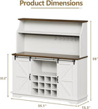 55 Inch Farmhouse Coffee Bar Cabinet - Image 2