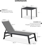 PURPLE LEAF Patio Chaise Lounge Set 4 Pieces Aluminum Outdoor Lounge Chairs - Image 2