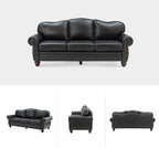 81" Genuine Leather Sofa, Classic 3-Seater Couchs - Image 7