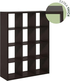 Furinno Cubicle Book Shelf, 12-Cube Bookshelf, Extra Thick Frame Reversible - Image 7