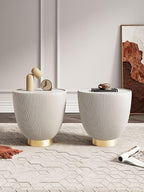 Manhattan Comfort Anderson Modern 18" Round End Table 2.0 | Ceramic Marble - Image 2