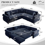88.2" Sectional Sleeper Sofa - Image 3