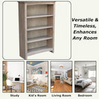 Shaker Solid Wood Bookcase, Washed Gray Taupe - Image 6