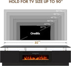 80" TV Stand for Living Room, Large Entertainment Center & Media Console - Image 7