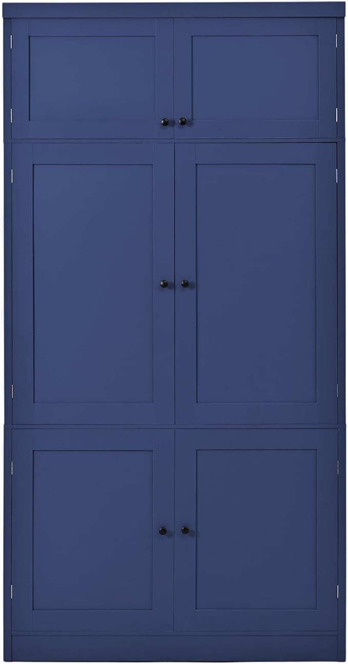 VilroCaz 80.1'' Tall Freestanding Kitchen Pantry Storage Cabinet Cupboard - Image 6